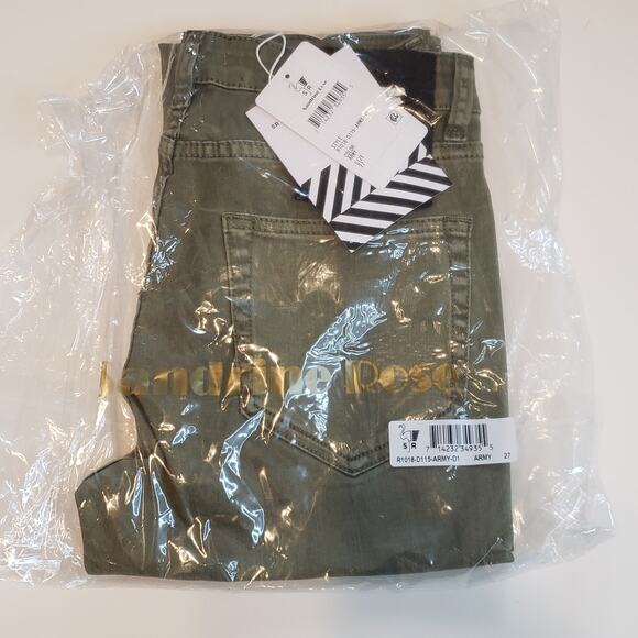 Sandrine Rose x Free People Army Green Skinny Jeans Size 27 - Picture 2 of 7